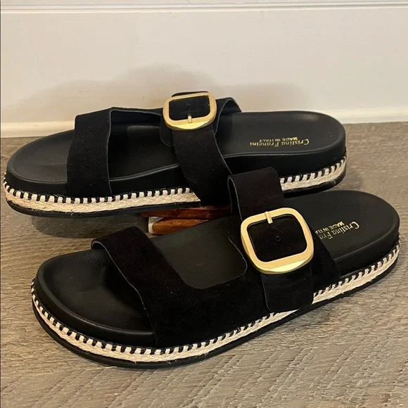 Cristina Francini Black Sandals - Size 9.5 - Picture 2 of 5